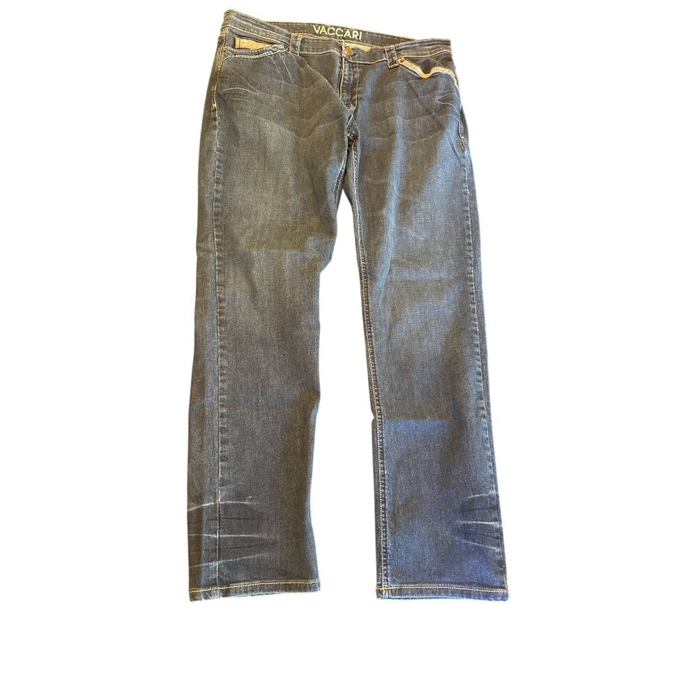 Vaccari Alligator Jeans Denim Straight Leg Blue Jeans 38‎ x 34